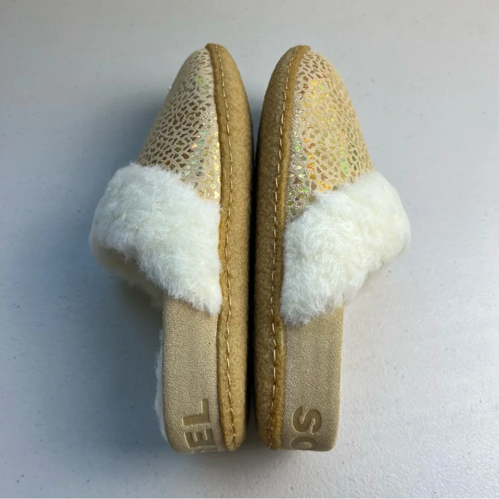 Sorel NEW Nakiska Slide II Ceramic Gum Tan Slippers Girls Youth Size 2, 3, 4, 5